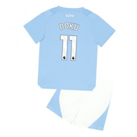 Manchester City Jeremy Doku #11 Heimtrikot 2023-24 Kurzarm (+ kurze hosen)